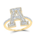 10K Yellow Gold Diamond Fashion Initial "A" Women's Ring 1/2 Cttw - Splendid Jewellery