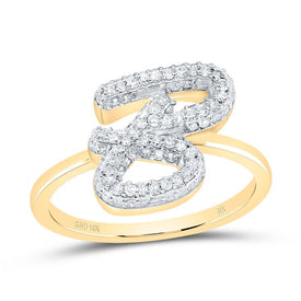 10K Yellow Gold Diamond Fashion Initial 