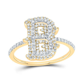 10K Yellow Gold Diamond Fashion Initial 