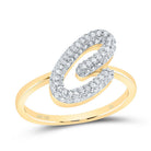10K Yellow Gold Diamond Fashion Initial "C" Ring 3/8 Cttw - Splendid Jewellery