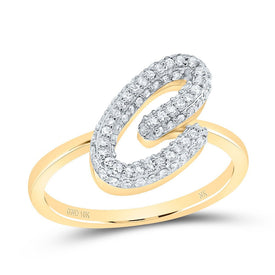 10K Yellow Gold Diamond Fashion Initial 
