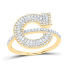 10K Yellow Gold Diamond Fashion Initial "C" Women's Ring 1/2 Cttw - Splendid Jewellery