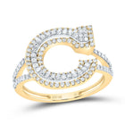10K Yellow Gold Diamond Fashion Initial "C" Women's Ring 1/2 Cttw - Splendid Jewellery