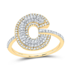 10K Yellow Gold Diamond Fashion Initial 