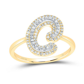 10K Yellow Gold Diamond Fashion Initial 
