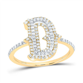 10K Yellow Gold Diamond Fashion Initial 