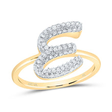 Load image into Gallery viewer, 10K Yellow Gold Diamond Fashion Initial "E" Ring 3/8 Cttw - Splendid Jewellery