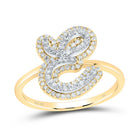 10K Yellow Gold Diamond Fashion Initial "E" Women's Ring 1/3 Cttw - Splendid Jewellery