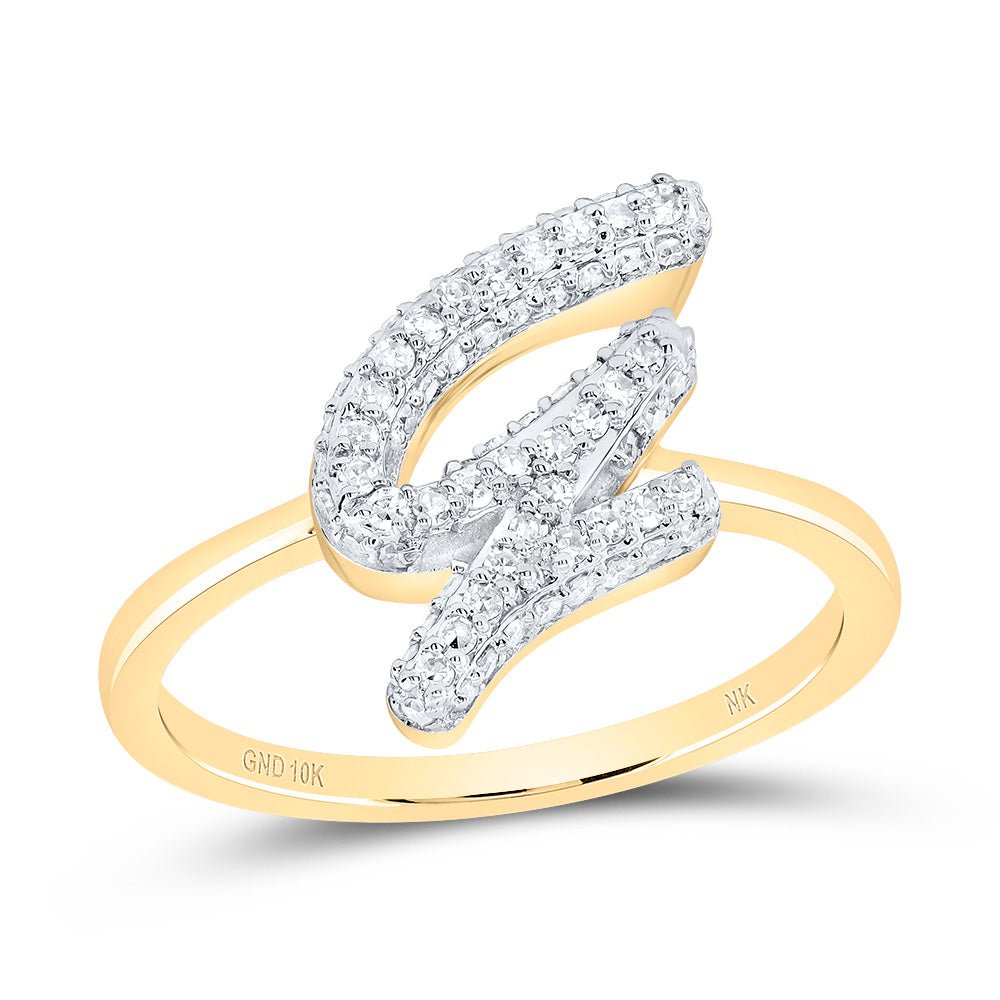 10K Yellow Gold Diamond Fashion Initial "G" Ring 1/3 Cttw - Splendid Jewellery