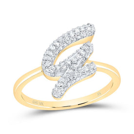 10K Yellow Gold Diamond Fashion Initial 