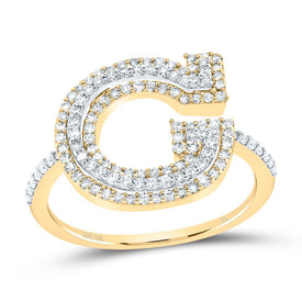 10K Yellow Gold Diamond Fashion Initial 