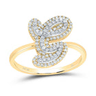 10K Yellow Gold Diamond Fashion Initial "G" Women's Ring 1/3 Cttw - Splendid Jewellery