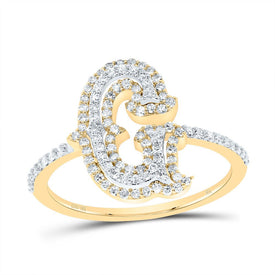 10K Yellow Gold Diamond Fashion Initial 