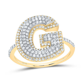 10K Yellow Gold Diamond Fashion Initial 