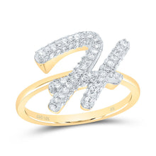 Load image into Gallery viewer, 10K Yellow Gold Diamond Fashion Initial "H" Ring 3/8 Cttw - Splendid Jewellery