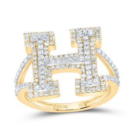 10K Yellow Gold Diamond Fashion Initial 