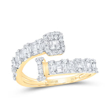 Load image into Gallery viewer, 10K Yellow Gold Diamond Fashion Initial "I" Women's Cuff Ring 1/2 Cttw - Splendid Jewellery