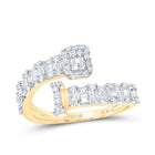 10K Yellow Gold Diamond Fashion Initial "I" Women's Cuff Ring 1/2 Cttw - Splendid Jewellery