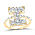 10K Yellow Gold Diamond Fashion Initial "I" Women's Ring 1/2 Cttw - Splendid Jewellery