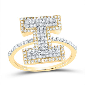 10K Yellow Gold Diamond Fashion Initial 