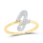 10K Yellow Gold Diamond Fashion Initial "J" Ring 1/4 Cttw - Splendid Jewellery