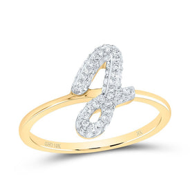 10K Yellow Gold Diamond Fashion Initial 