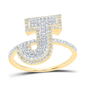 10K Yellow Gold Diamond Fashion Initial 