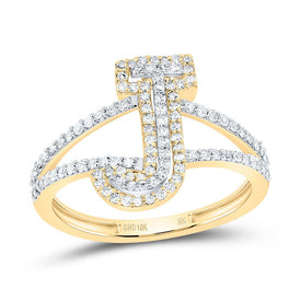 10K Yellow Gold Diamond Fashion Initial 