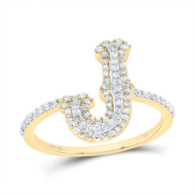 10K Yellow Gold Diamond Fashion Initial 