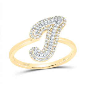 10K Yellow Gold Diamond Fashion Initial 