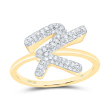 Load image into Gallery viewer, 10K Yellow Gold Diamond Fashion Initial "K" Ring 3/8 Cttw - Splendid Jewellery