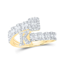 Load image into Gallery viewer, 10K Yellow Gold Diamond Fashion Initial "K" Women's Cuff Ring 5/8 Cttw - Splendid Jewellery