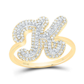 10K Yellow Gold Diamond Fashion Initial 