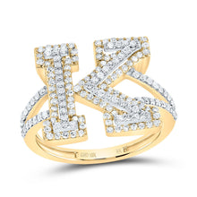 Load image into Gallery viewer, 10K Yellow Gold Diamond Fashion Initial "K" Women's Ring 5/8 Cttw - Splendid Jewellery