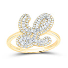 10K Yellow Gold Diamond Fashion Initial "L" Women's Ring 3/8 Cttw - Splendid Jewellery