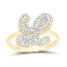 Load image into Gallery viewer, 10K Yellow Gold Diamond Fashion Initial "L" Women's Ring 3/8 Cttw - Splendid Jewellery