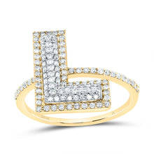 Load image into Gallery viewer, 10K Yellow Gold Diamond Fashion Initial "L" Women's Ring 3/8 Cttw - Splendid Jewellery
