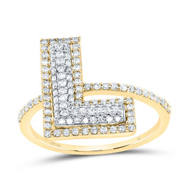 10K Yellow Gold Diamond Fashion Initial 