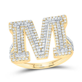 10K Yellow Gold Diamond Fashion Initial 