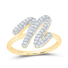 10K Yellow Gold Diamond Fashion Initial "N" Ring 1/2 Cttw - Splendid Jewellery