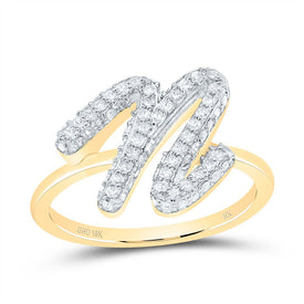 10K Yellow Gold Diamond Fashion Initial 