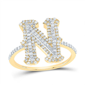 10K Yellow Gold Diamond Fashion Initial 