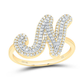 10K Yellow Gold Diamond Fashion Initial 
