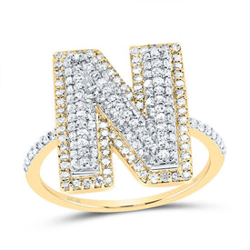10K Yellow Gold Diamond Fashion Initial 