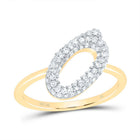 10K Yellow Gold Diamond Fashion Initial "O" Ring 3/8 Cttw - Splendid Jewellery