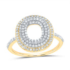 10K Yellow Gold Diamond Fashion Initial "O" Women's Ring 1/2 Cttw - Splendid Jewellery