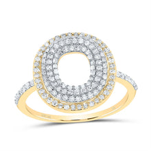 Load image into Gallery viewer, 10K Yellow Gold Diamond Fashion Initial "O" Women's Ring 1/2 Cttw - Splendid Jewellery