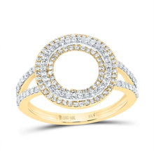 Load image into Gallery viewer, 10K Yellow Gold Diamond Fashion Initial "O" Women's Ring 1/2 Cttw - Splendid Jewellery