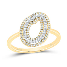 Load image into Gallery viewer, 10K Yellow Gold Diamond Fashion Initial "O" Women's Ring 1/3 Cttw - Splendid Jewellery
