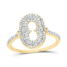 10K Yellow Gold Diamond Fashion Initial "O" Women's Ring 3/8 Cttw - Splendid Jewellery